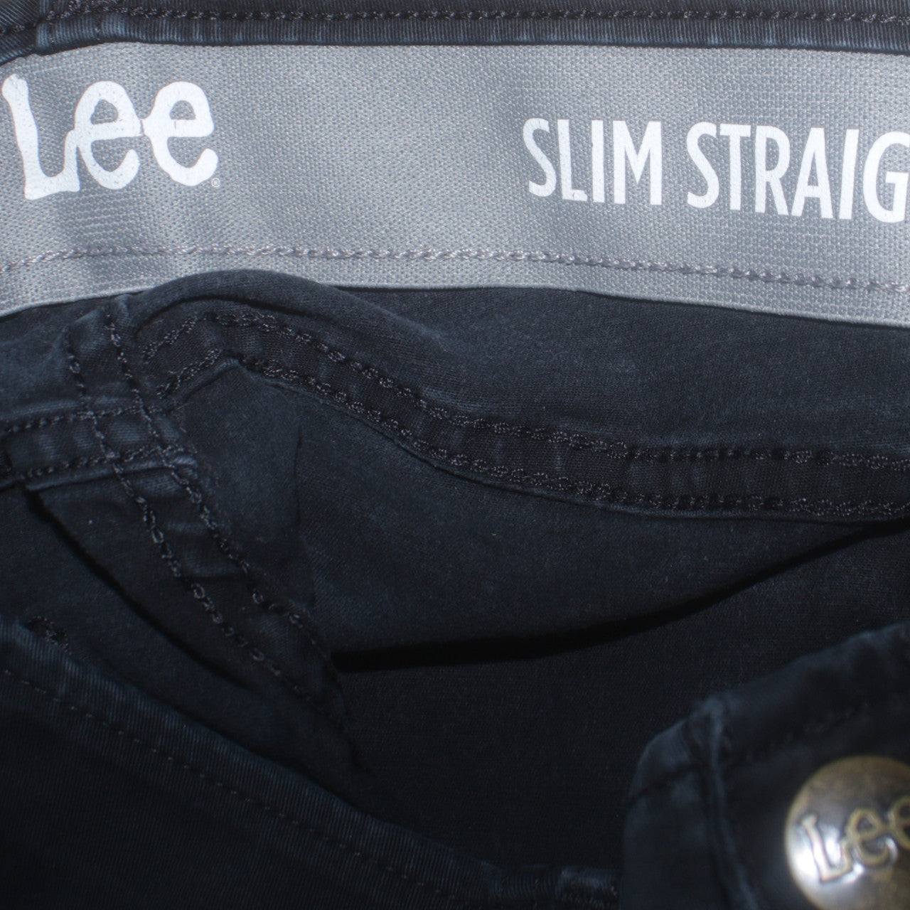 Lee Men's Black Slim Straight Jeans 29W x 30L Stretch Denim