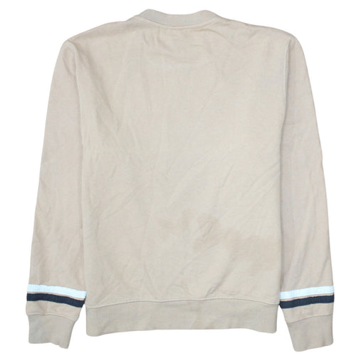 Nike Men's Beige Crew Neck Embroidered Logo Sweatshirt Size S