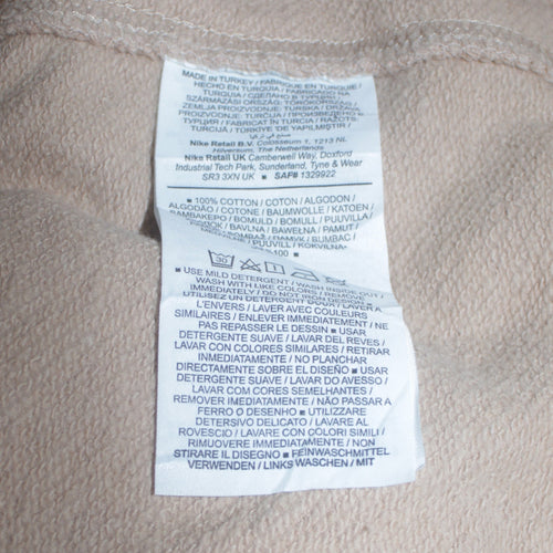 Nike Men's Beige Crew Neck Embroidered Logo Sweatshirt Size S