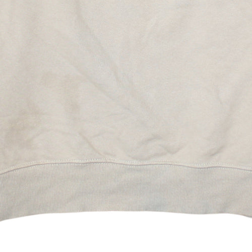 Nike Men's Beige Crew Neck Embroidered Logo Sweatshirt Size S