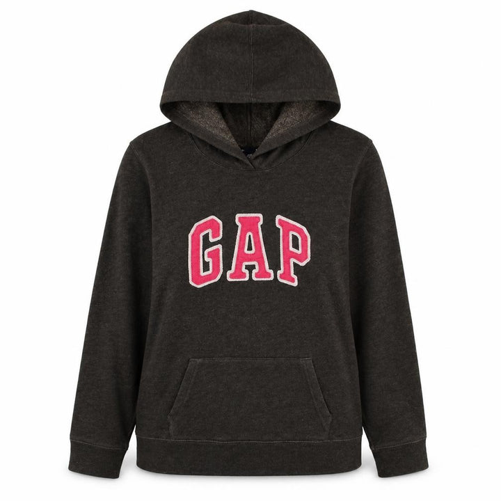Gap Womens Brown Pullover Hoodie L Logo Cotton Blend Casual