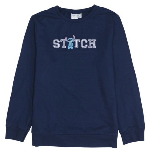 Disney Primark Women Navy Stitch Sweatshirt UK 12 Cotton Pullover