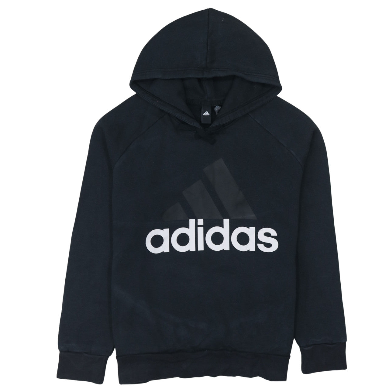 Adidas Womens Black 2XL Pullover Hoodie with Logo Print