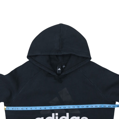 Adidas Womens Black 2XL Pullover Hoodie with Logo Print