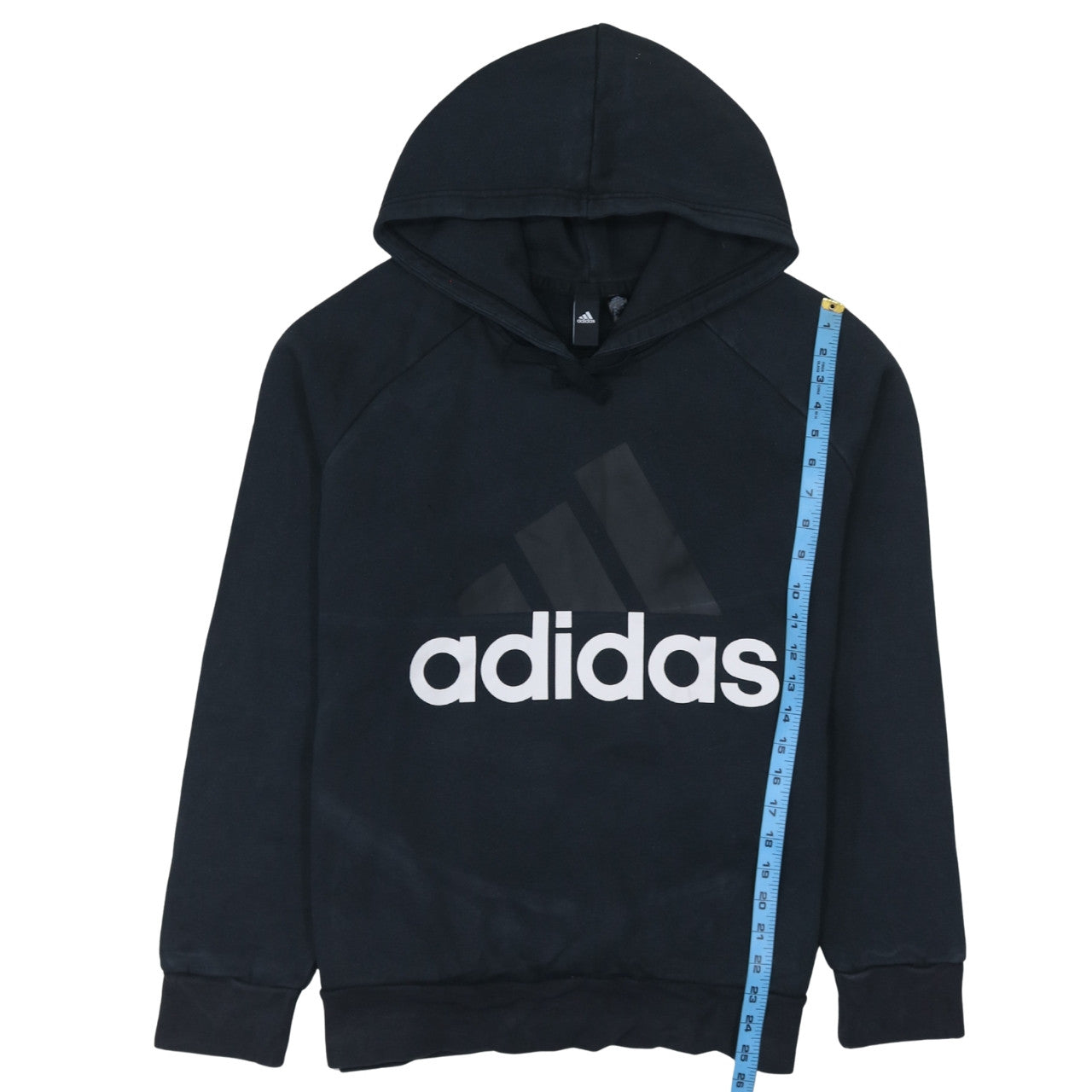 Adidas Womens Black 2XL Pullover Hoodie with Logo Print
