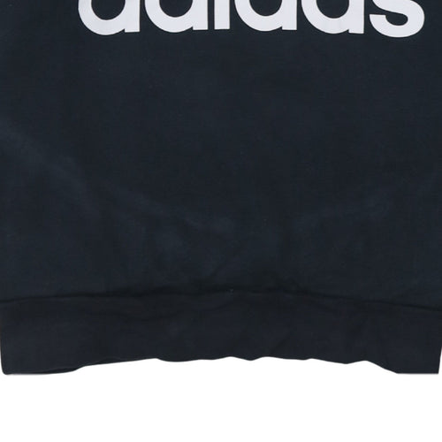 Adidas Womens Black 2XL Pullover Hoodie with Logo Print