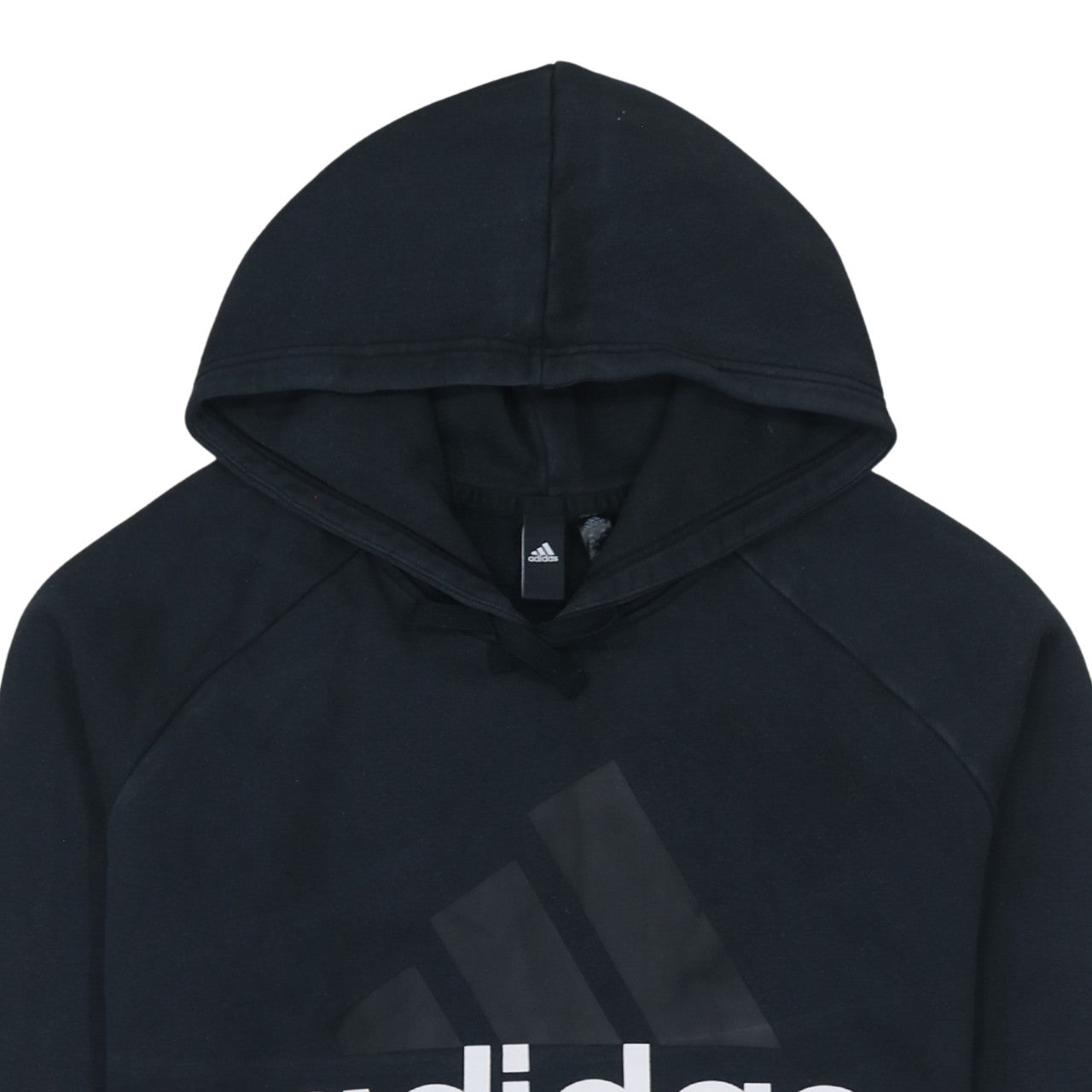 Adidas Womens Black 2XL Pullover Hoodie with Logo Print