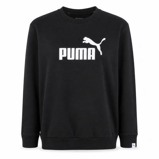 Front view of Puma women’s black, size UK 10, crew neck pullover sweatshirt