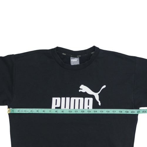 Puma Womens Black Size 10 Crew Neck Pullover Sweatshirt