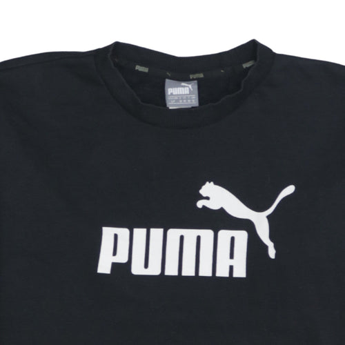 Puma Womens Black Size 10 Crew Neck Pullover Sweatshirt