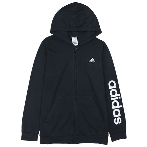 Adidas Women Black Full Zip Hoodie 1X 20-22 Logo Sportswear