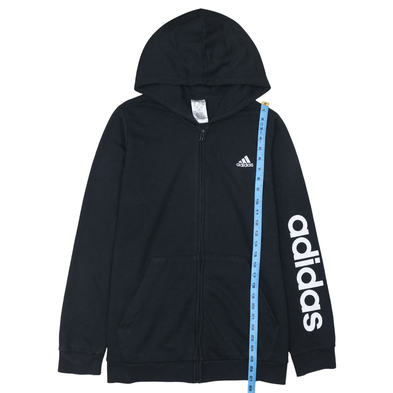 Adidas Women Black Full Zip Hoodie 1X 20-22 Logo Sportswear