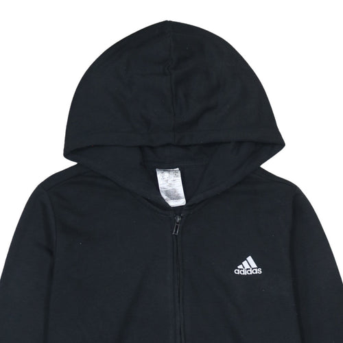 Adidas Women Black Full Zip Hoodie 1X 20-22 Logo Sportswear