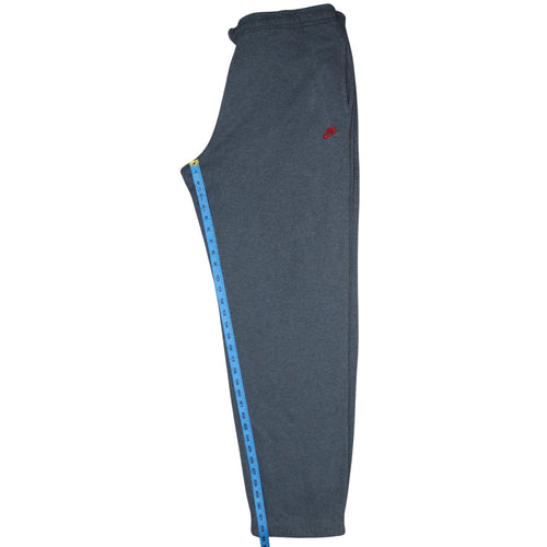 Nike Mens Grey Fleece Sweatpants L 34 Regular Fit Casual Trousers