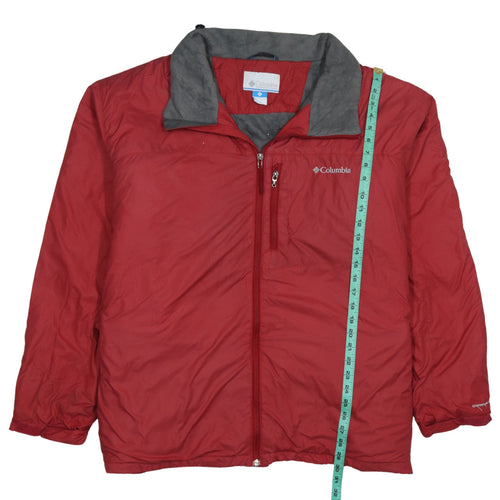 Columbia Mens Red L Full Zip Lined Puffer Jacket Outdoor Coat