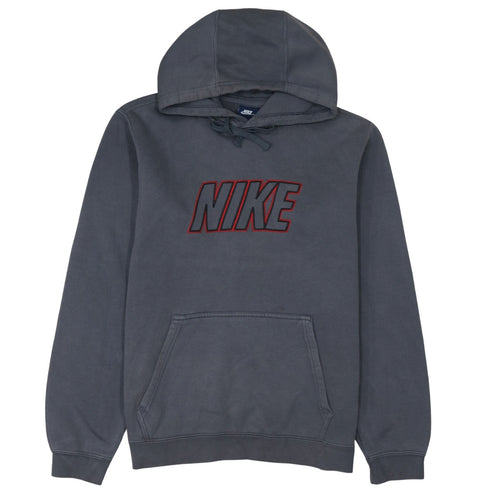 Nike Men’s Grey Pullover Hoodie M Embroidered Logo Fleece Sweatshirt