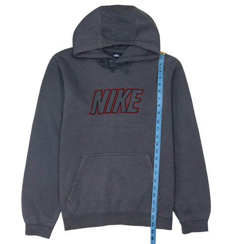 Nike Men’s Grey Pullover Hoodie M Embroidered Logo Fleece Sweatshirt