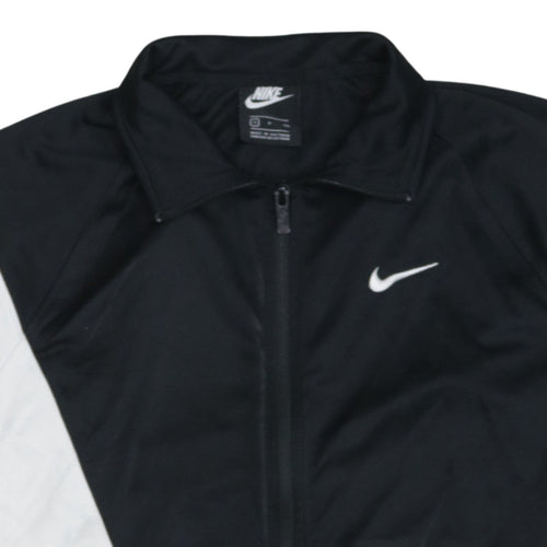 Nike Men's Black and White Full Zip Sweatshirt Small