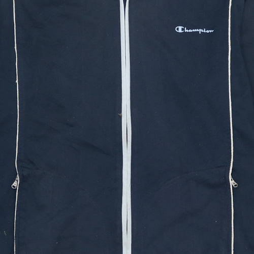 Champion Men's Blue Full Zip Sweatshirt L Lightweight Athletic