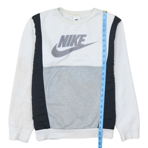 Nike Men's White Graphic Logo Pullover Sweatshirt Size S