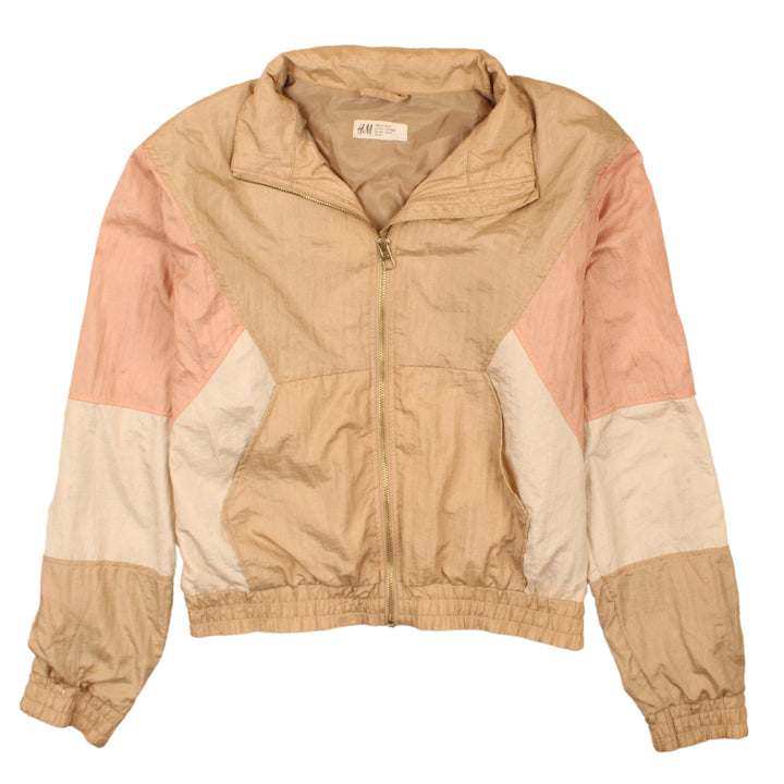 H&M Girls Beige Colourblock Windbreaker Jacket Size 14 Plus