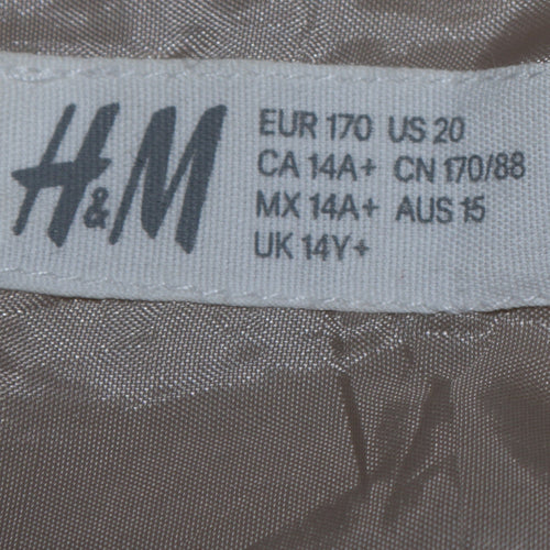 H&M Girls Beige Colourblock Windbreaker Jacket Size 14 Plus