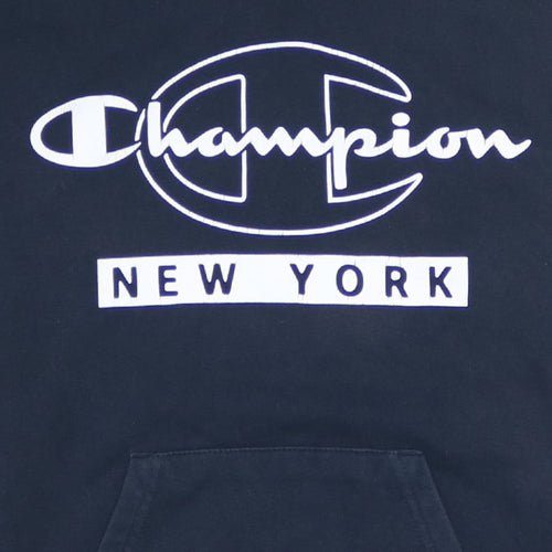 Champion Boys Black Small Pullover Hoodie New York Logo Graphic Print