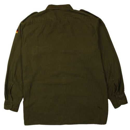 R+A Becker Mens Green Army Long Sleeve Button-Up Shirt Size 17