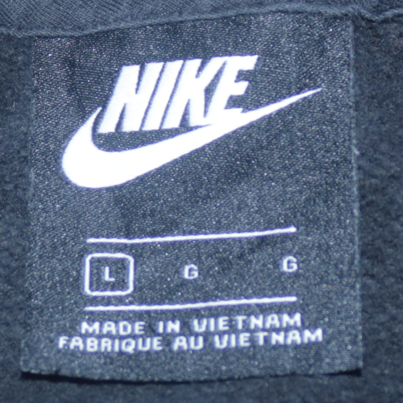 Nike Boys Black Pullover Hoodie L Logo Print Cotton Blend Sweatshirt