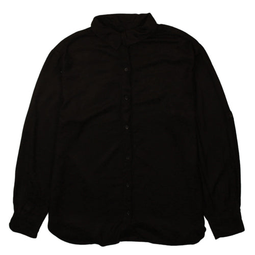 WE Women Black Cotton Button-Up Long Sleeve Shirt M