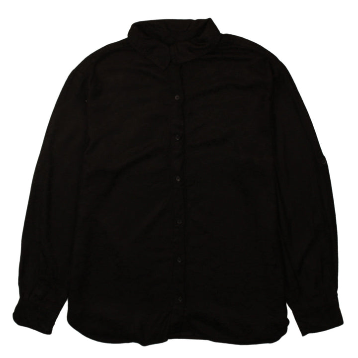WE Women Black Cotton Button-Up Long Sleeve Shirt M