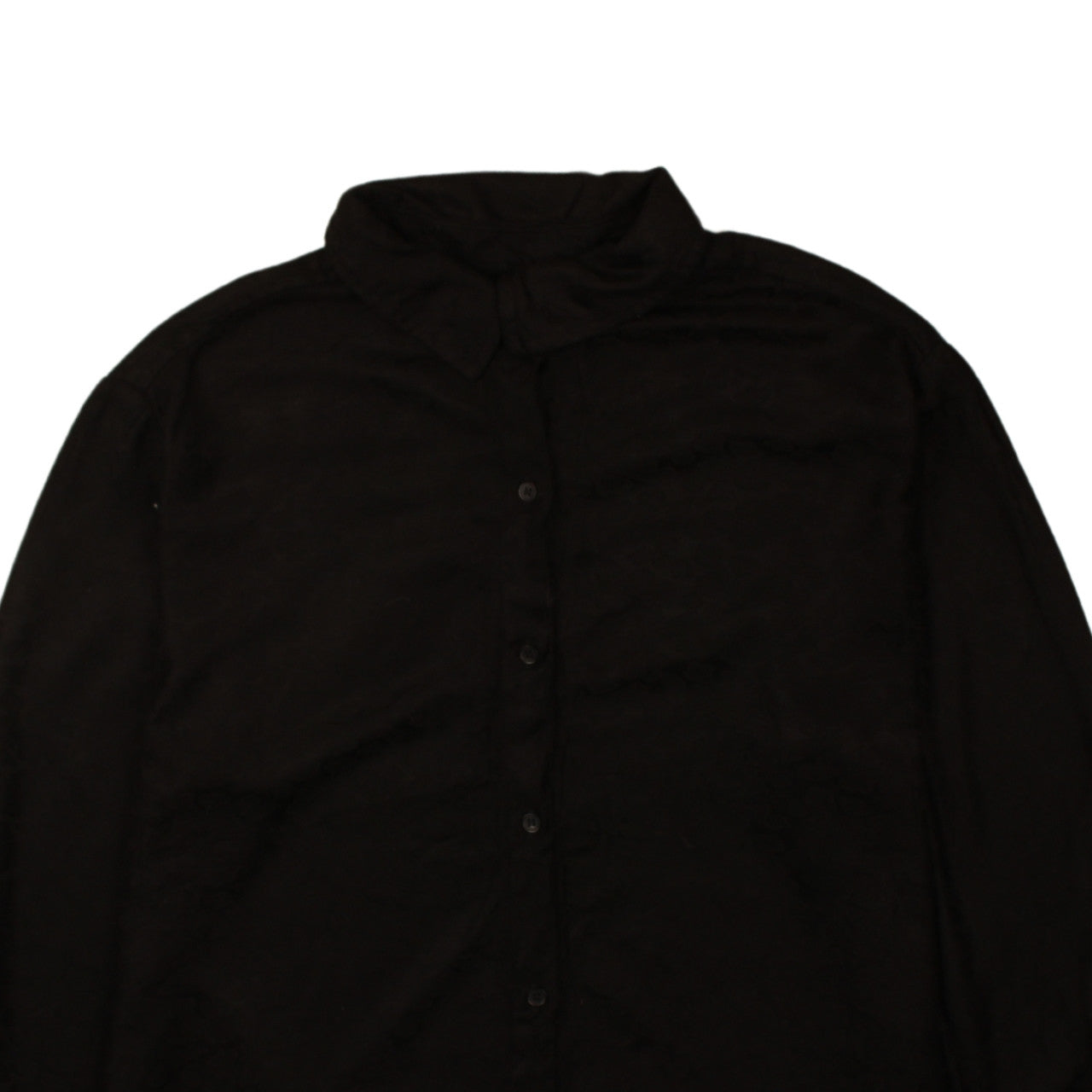 WE Women Black Cotton Button-Up Long Sleeve Shirt M