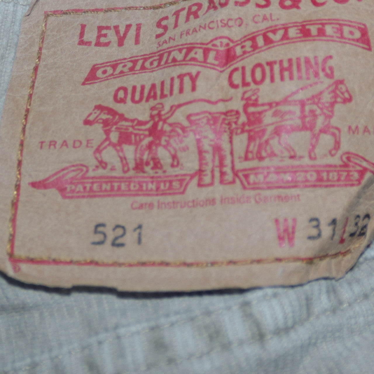 Levi's 521 Men's Beige Corduroy Chino Trousers W31 L32