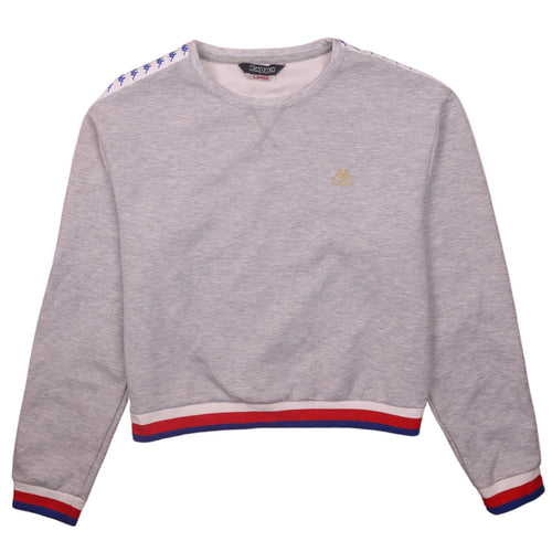 Kappa Women Grey Crew Neck Pullover Sweatshirt Size L