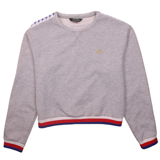 Kappa Women Grey Crew Neck Pullover Sweatshirt Size L