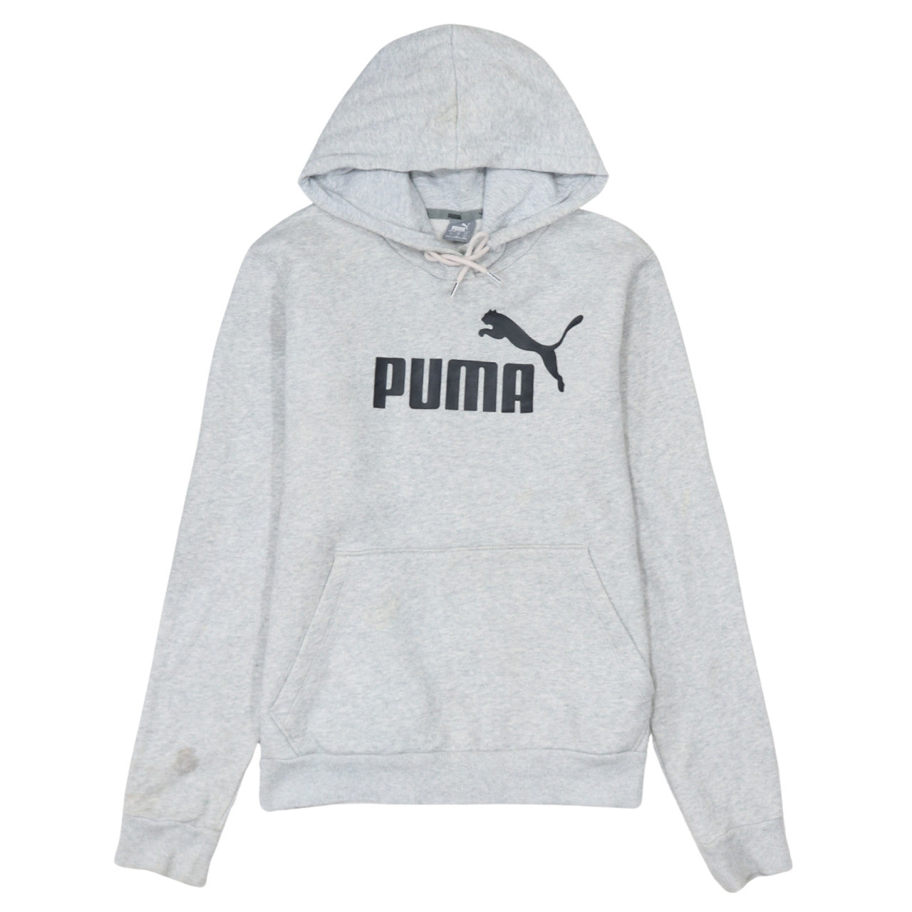 Puma Womens Grey Hoodie L Pullover Logo Hooded Sweatshirt