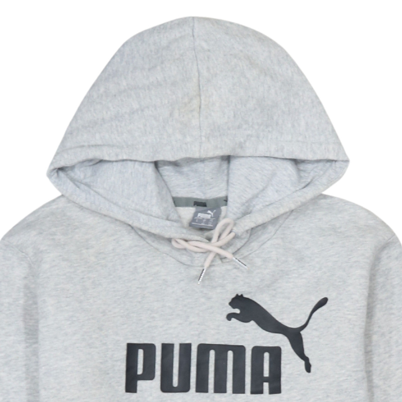 Puma Womens Grey Hoodie L Pullover Logo Hooded Sweatshirt