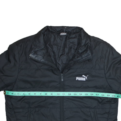 Puma Boys Black Puffer Jacket Size 15-16 Years Winter Warm Zip Coat