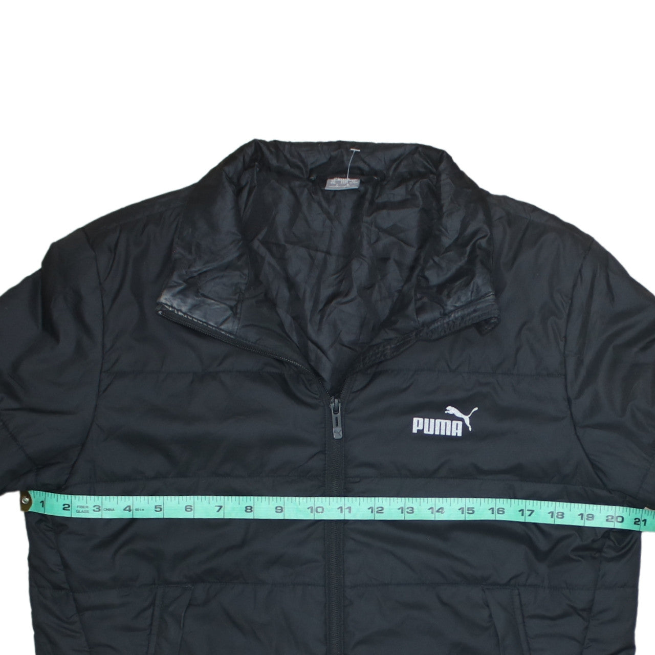 Puma Boys Black Puffer Jacket Size 15-16 Years Winter Warm Zip Coat