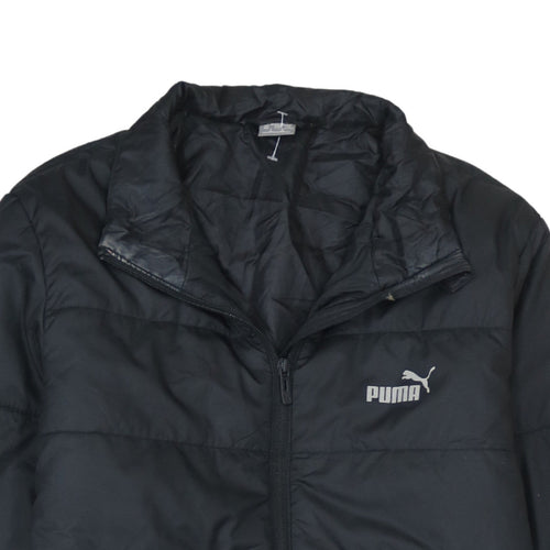 Puma Boys Black Puffer Jacket Size 15-16 Years Winter Warm Zip Coat