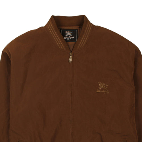 Wudipos Men's Brown XL Bomber Jacket Cotton Twill Zip Casual