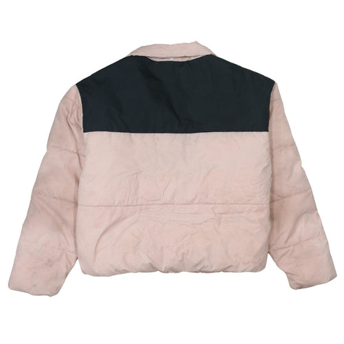 Fila Women Pink Puffer Jacket Size M Full Zip Winter Coat