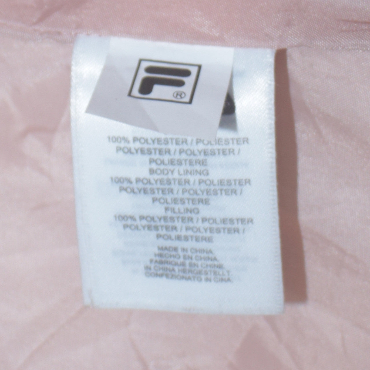 Fila Women Pink Puffer Jacket Size M Full Zip Winter Coat