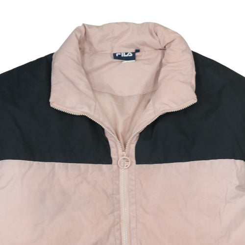 Fila Women Pink Puffer Jacket Size M Full Zip Winter Coat
