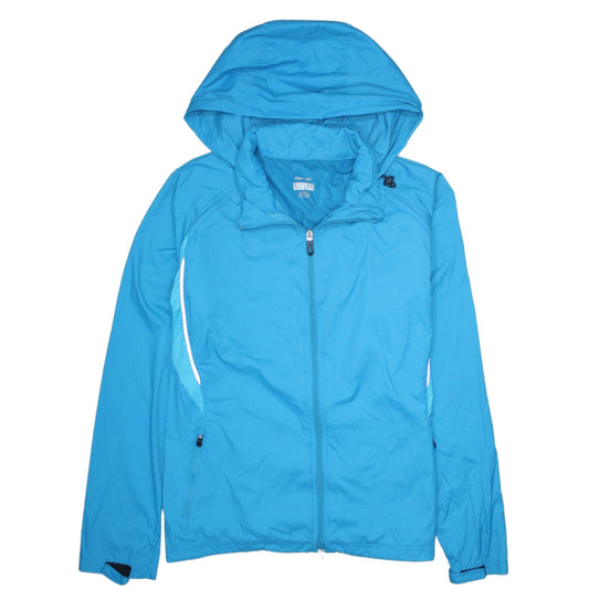 Reebok Women Blue XL (UK 16) Lightweight Hooded Windbreaker Jacket