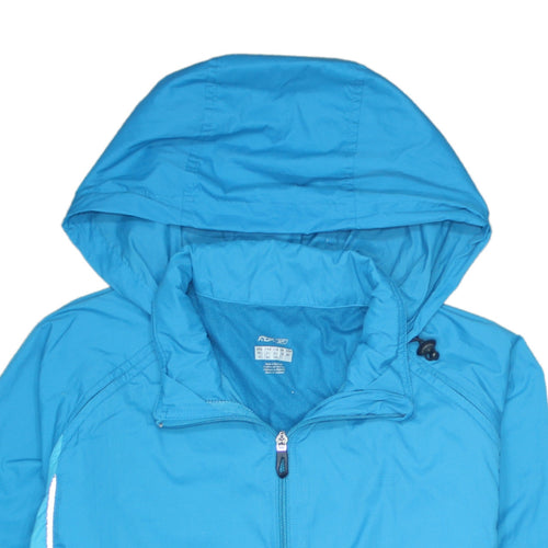 Reebok Women Blue XL (UK 16) Lightweight Hooded Windbreaker Jacket
