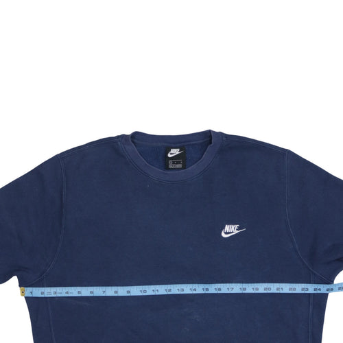 Nike Men's Blue L Fleece Pullover Sweatshirt Crew Neck Logo