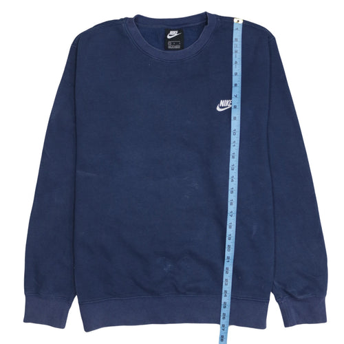 Nike Men's Blue L Fleece Pullover Sweatshirt Crew Neck Logo