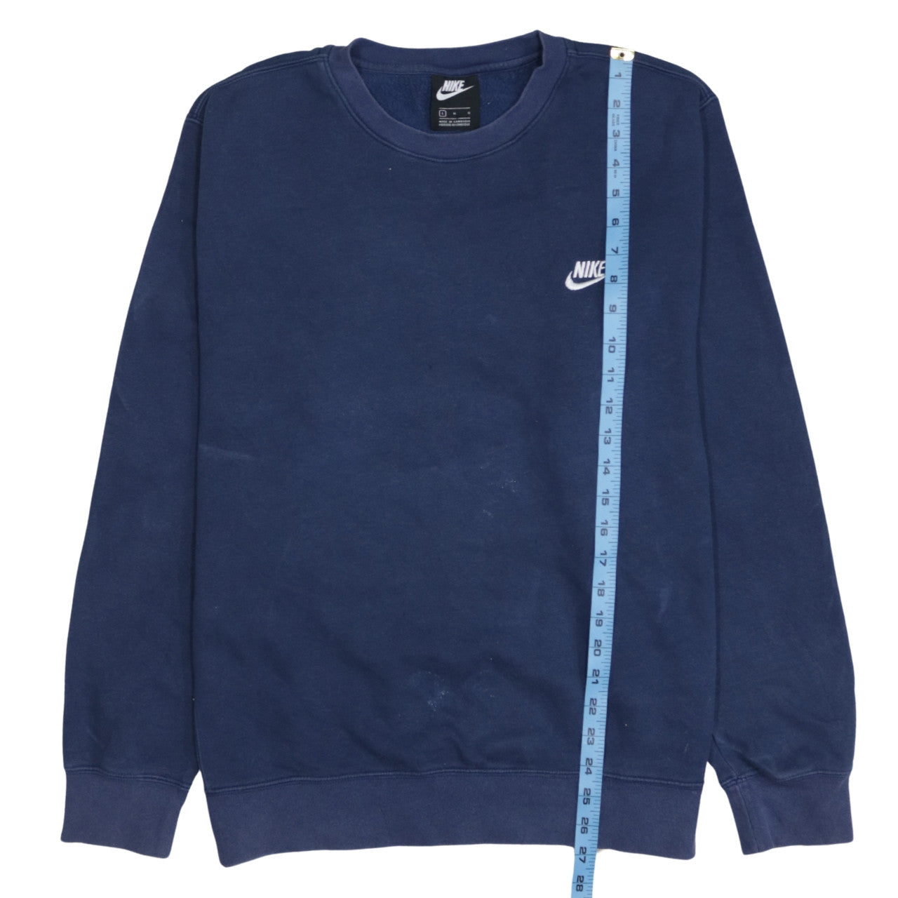 Nike Men's Blue L Fleece Pullover Sweatshirt Crew Neck Logo