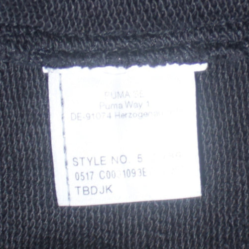 Puma Women's Black Logo Pullover Hoodie Size 14 Lined Cotton Blend